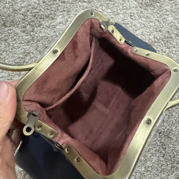 Unique Style Handmade Genuine Pebble Leather Top Handle Kiss-lock Bag/Crossbody - Picture 14 of 14